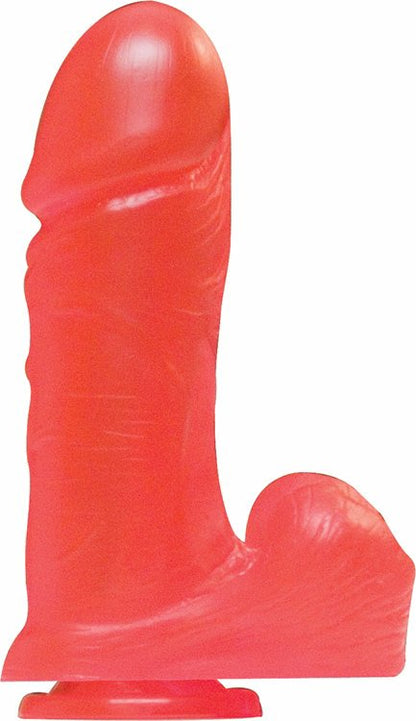 BIG BOY 9IN WITH BALLS SUCTION CUP RED JELLY