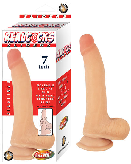 REAL COCKS SLIDERS 7IN FLESH