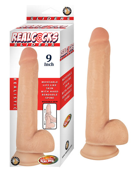 REAL COCKS SLIDERS 9IN FLESH