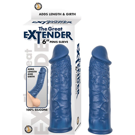 THE GREAT EXTENDER 6 PENIS SLEEVE BLUE "