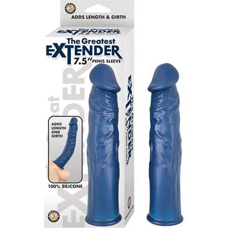THE GREAT EXTENDER 7.5 PENIS SLEEVE BLUE "