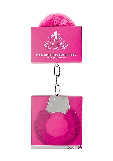 PLEASURE HANDCUFFS FURRY PINK