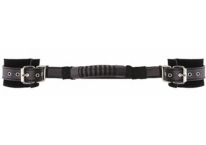 ADJUSTABLE LEATHER HANDCUFFS BLACK