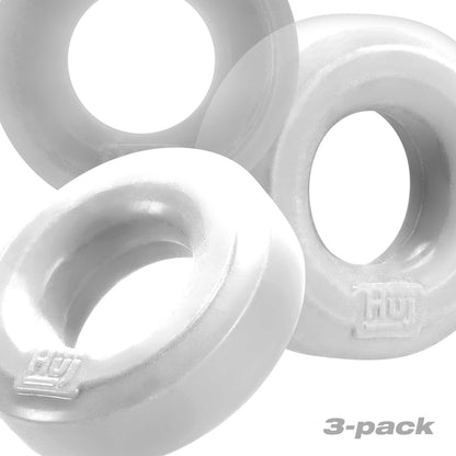 HUNKYJUNK HUJ C-RING 3PK WHITE ICE & CLEAR (NET)