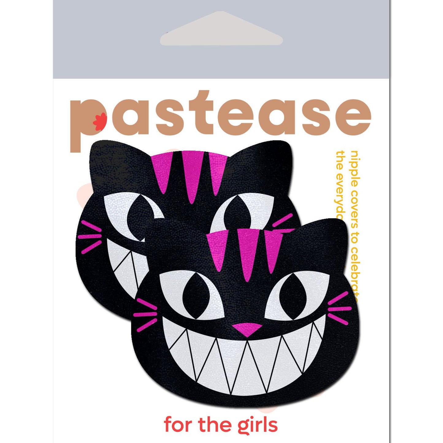 PASTEASE BLACK & PINK CHESHIRE KITTY CAT