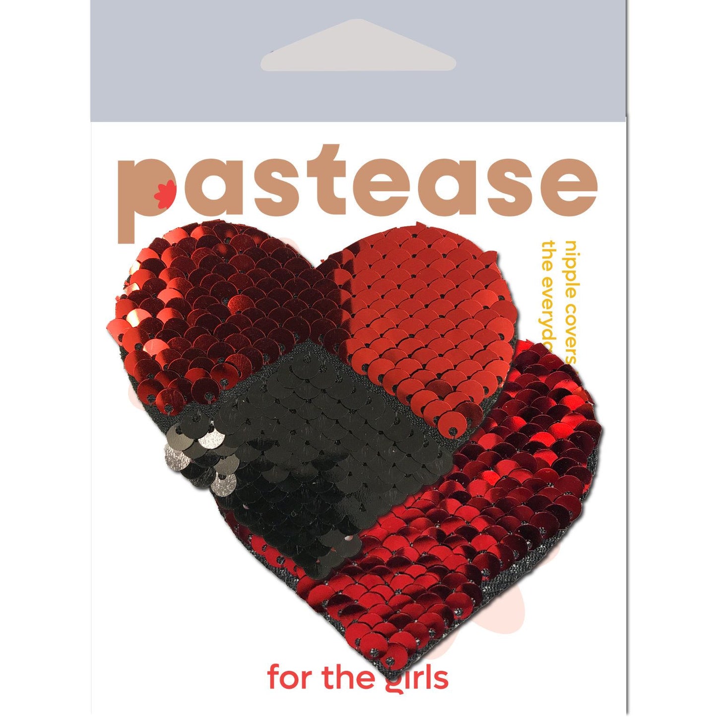 PASTEASE SWEETY RED & BLACK COLOR CHANGING SEQUIN HEART
