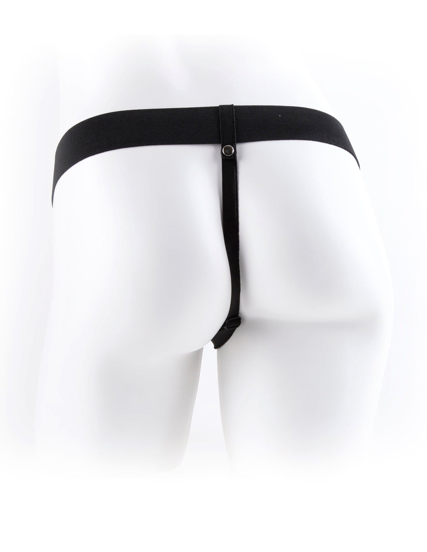 FETISH FANTASY 7 VIBRATING HOLLOW STRAP ON W/BALLS FLESH "