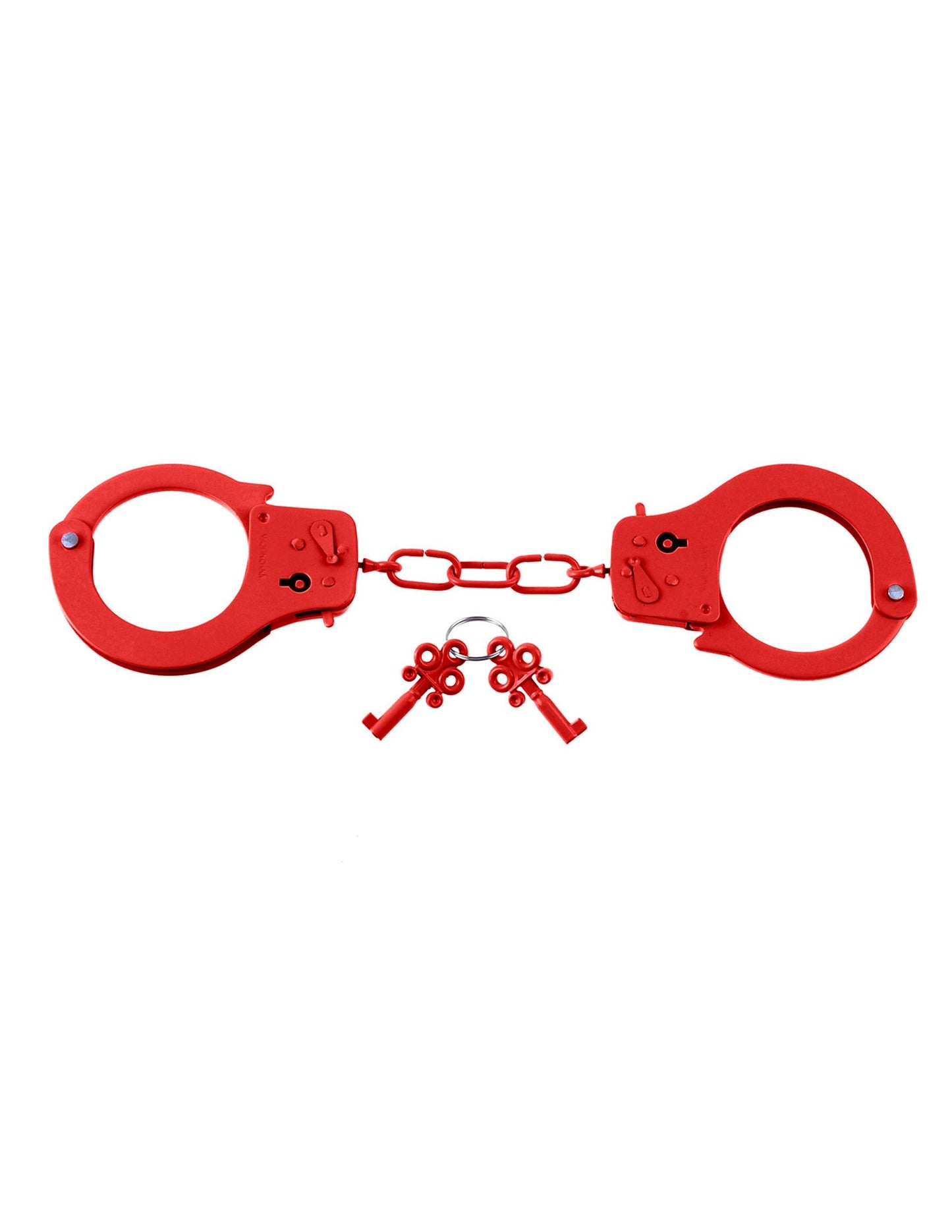 FETISH FANTASY DESIGNER RED METAL HANDCUFFS