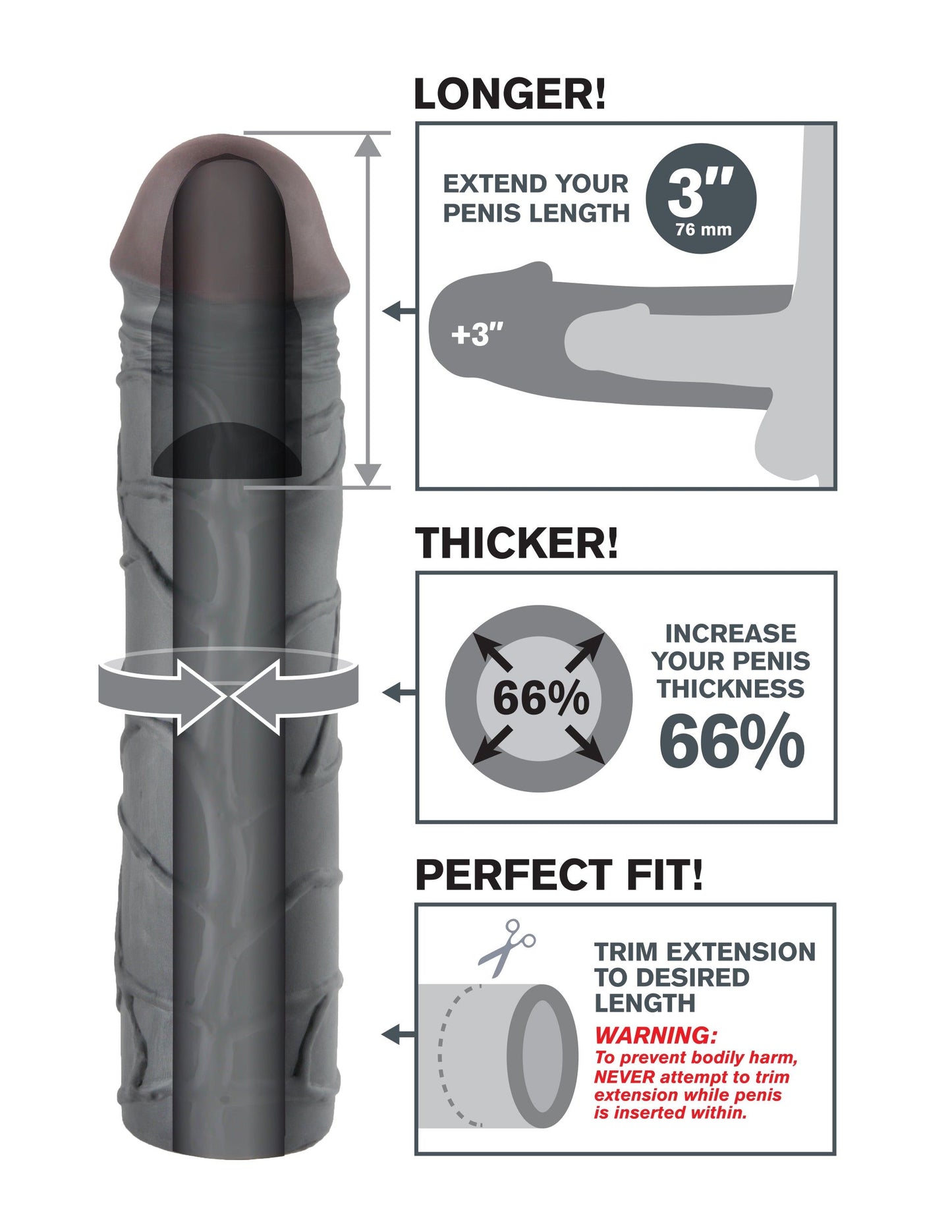 FANTASY X-TENSIONS MEGA EXTENSION 3IN BLACK