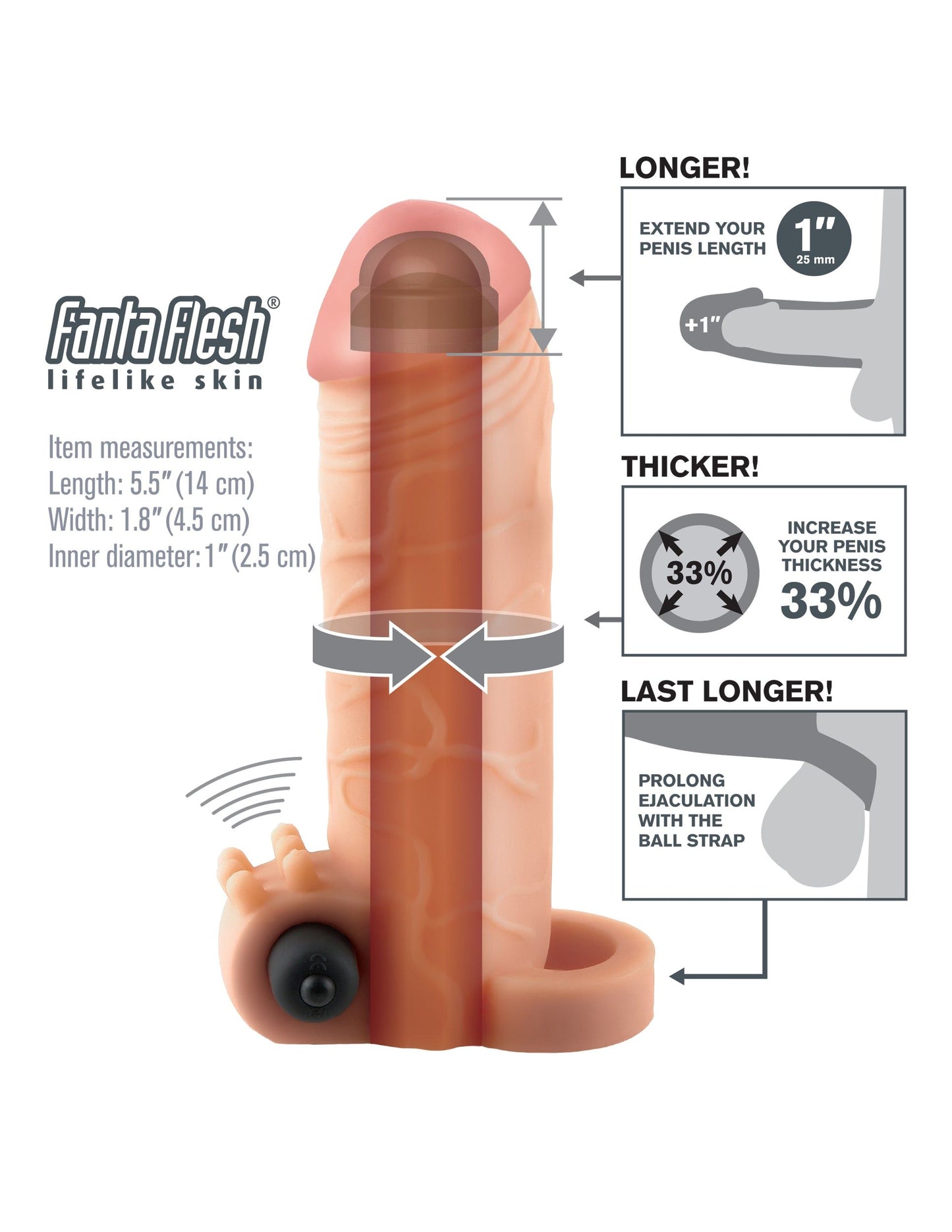 FANTASY X-TENSIONS VIBRATING REEL FEEL 1IN EXTENSION F