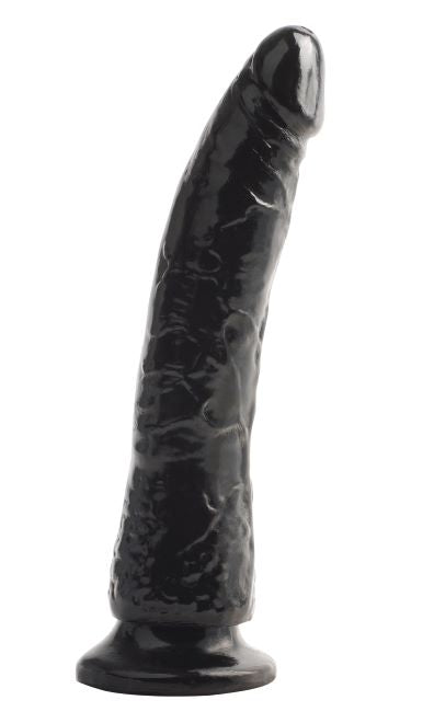 BASIX RUBBER WORKS 7IN BLACK SLIM DONG W/ SUCTION CUP