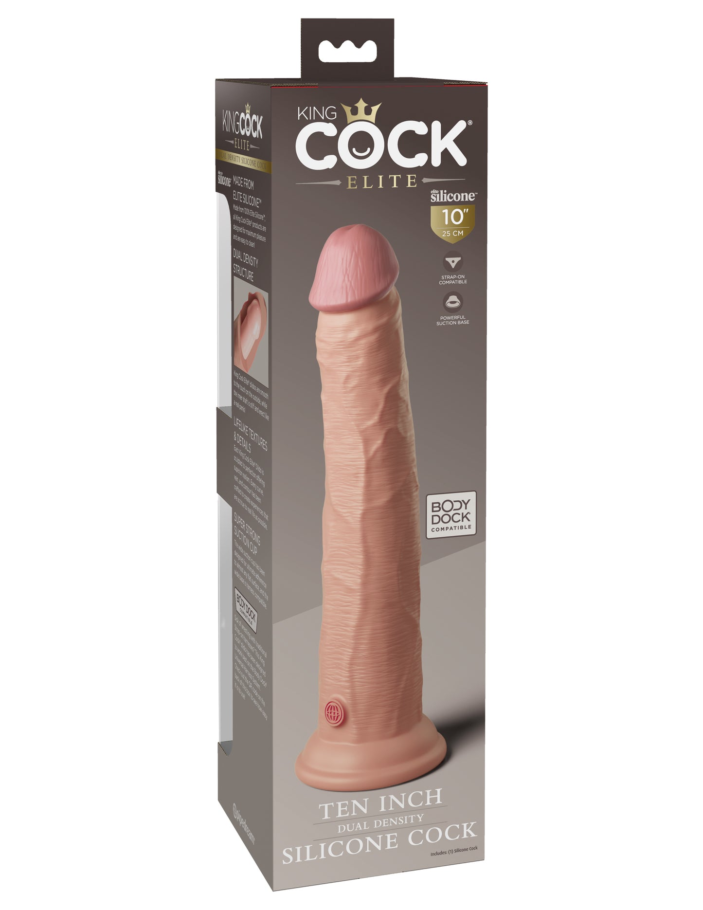 KING COCK ELITE 10 IN DUAL DENSITY LIGHT