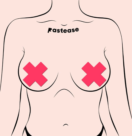 PASTEASE PLUS X GLOW IN THE DARK NEON PINK CROSS