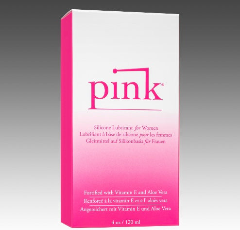 PINK SILICONE LUBE4 OZ GLASS BOTTLE