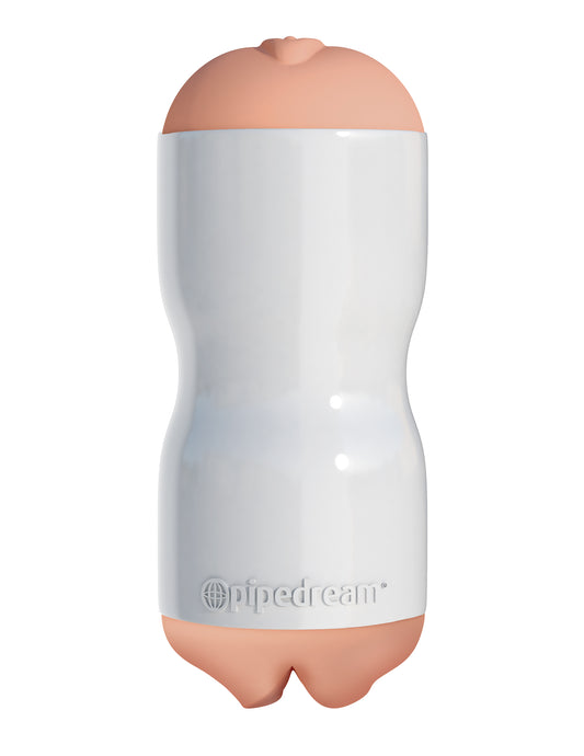 PDX EXTREME TIGHT GRIP PUSSY & MOUTH MASTURBATOR WHITE/ LIGHT