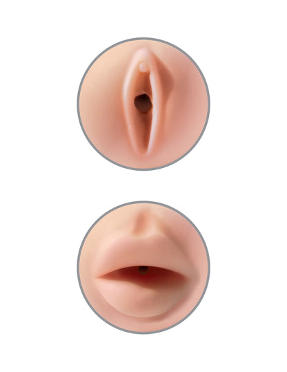 PDX EXTREME TIGHT GRIP PUSSY & MOUTH MASTURBATOR WHITE/ LIGHT