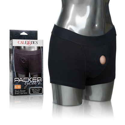 PACKER GEAR BLACK BOXER BRIEF HARNESS XL/2XL