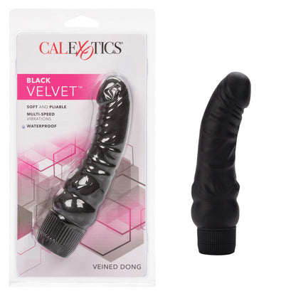 BLACK VELVET 6.25IN VEINED DONG