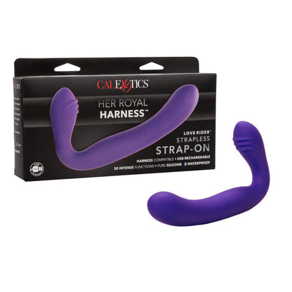 RECHARGEABLE LOVE RIDER STRAP ON PURPLE