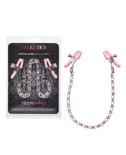 NIPPLE PLAY CRYSTAL CHAIN NIPPLE CLAMPS PINK