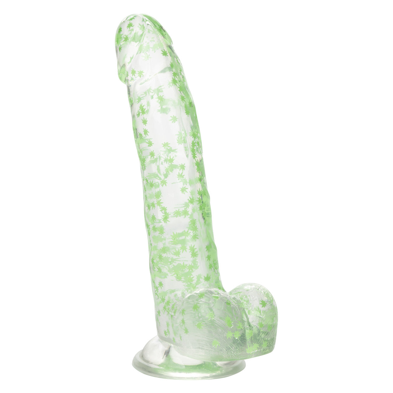 NAUGHTY BITS I LEAF DICK GLOW IN THE DARK WEED LEAF DILDO