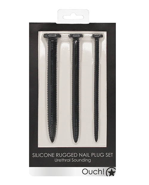 SILICONE SCREW PLUG SET URETHRAL SOUNDING BLACK