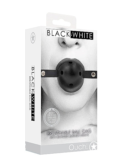 B&W BREATHABLE BALL GAG BLACK