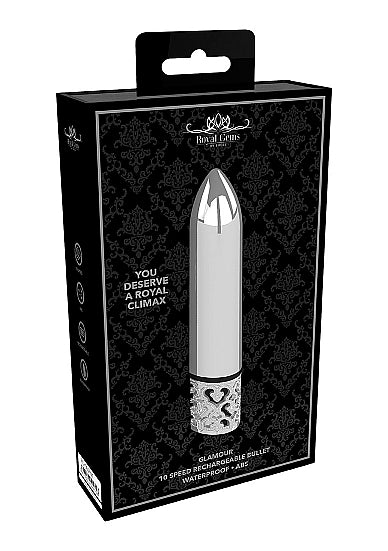 ROYAL GEMS GLAMOR POWERFUL BULLET RECHARGEABLE SILVER