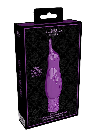 ROYAL GEMS SPARKLE PURPLE RECHARGEABLE SILICONE BULLET