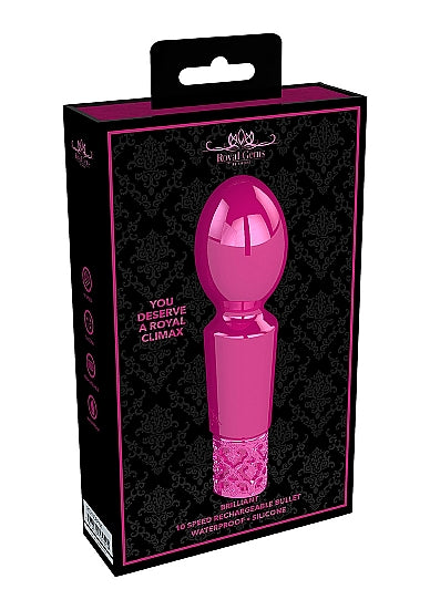 ROYAL GEMS BRILLIANT PINK RECHARGEABLE SILICONE BULLET