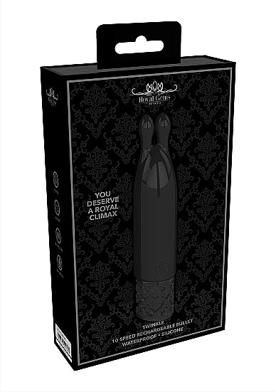 ROYAL GEMS TWINKLE SILICONE BULLET RECHARGEABLE BLACK