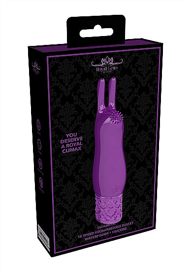 ROYAL GEMS ELEGANCE PURPLE RECHARGEABLE SILICONE BULLET