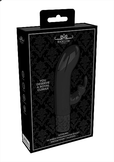 ROYAL GEMS DAZZLING BLACK RECHARGEABLE SILICONE BULLET