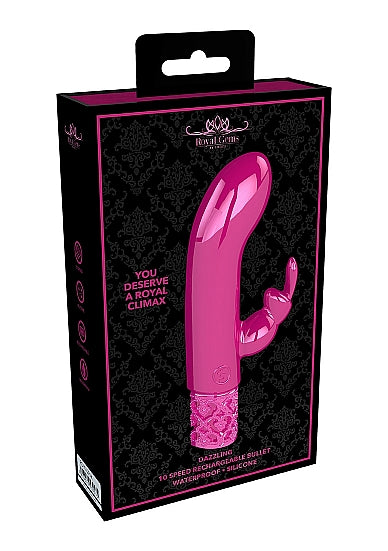 ROYAL GEMS DAZZLING PINK RECHARGEABLE SILICONE BULLET