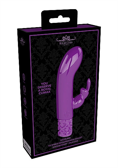 ROYAL GEMS DAZZLING PURPLE RECHARGEABLE SILICONE BULLET