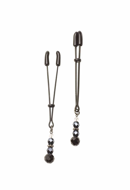 BLACK TWEEZER CLAMP BLACK W/BEADS