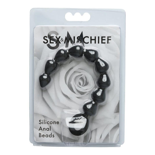 SEX & MISCHIEF BLACK SILICONE ANAL BEADS