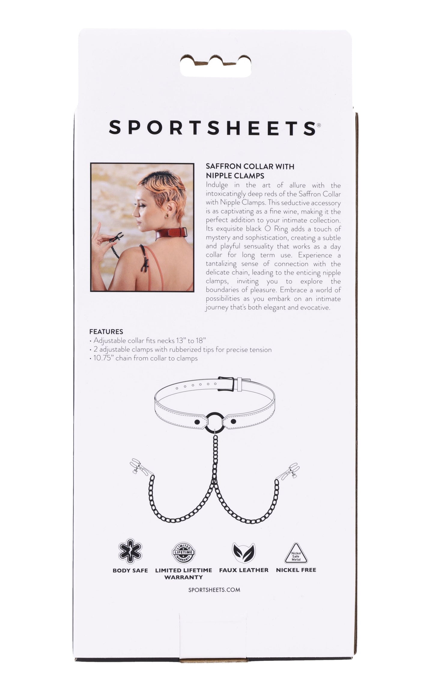 SAFFRON COLLAR W/ NIPPLE CLAMP