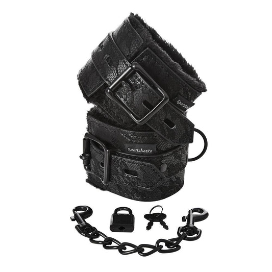 SINCERELY LACE FUR LINED HAND CUFFS