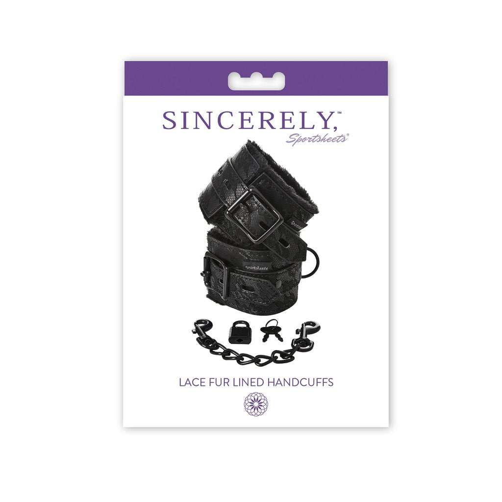SINCERELY LACE FUR LINED HAND CUFFS