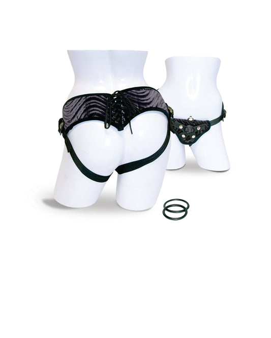 CORSETTE HARNESS BLACK VIBRATING