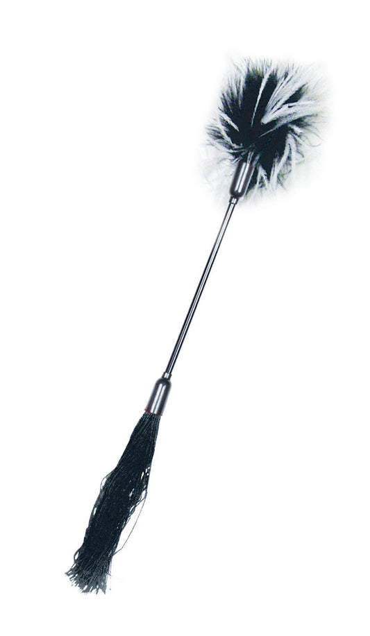 SEX & MISCHIEF WHIPPER TICKLER BLACK & WHITE