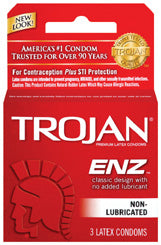 TROJAN ENZ REGULAR 3PK(NON-LUBE)