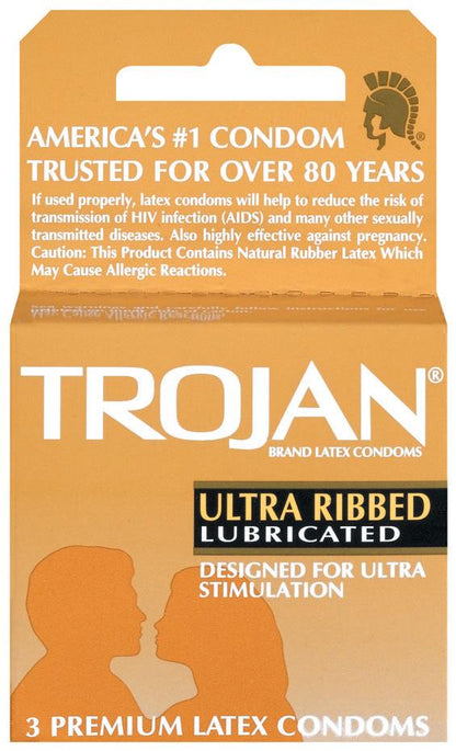 TROJAN ULTRA RIBBED 3PK