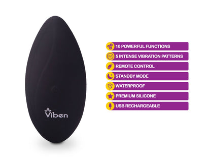 VIBEN RACY 10 FUNCTION PANTY VIBE BLACK