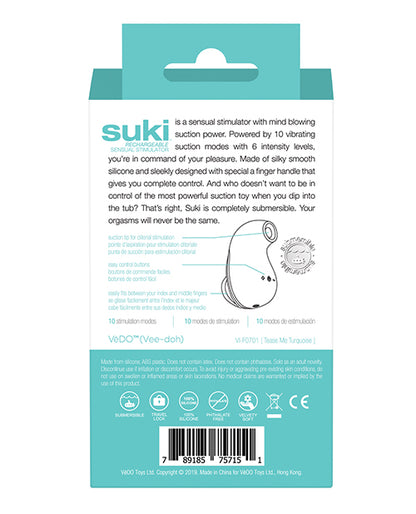 VEDO SUKI RECHARGEABLE SONIC VIBE TEASE ME TURQUOISE
