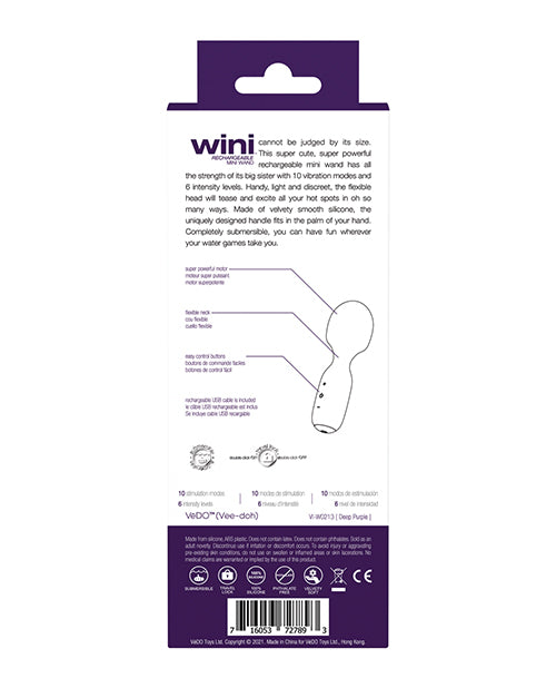 VEDO WINI RECHARGEABLE MINI WAND DEEP PURPLE