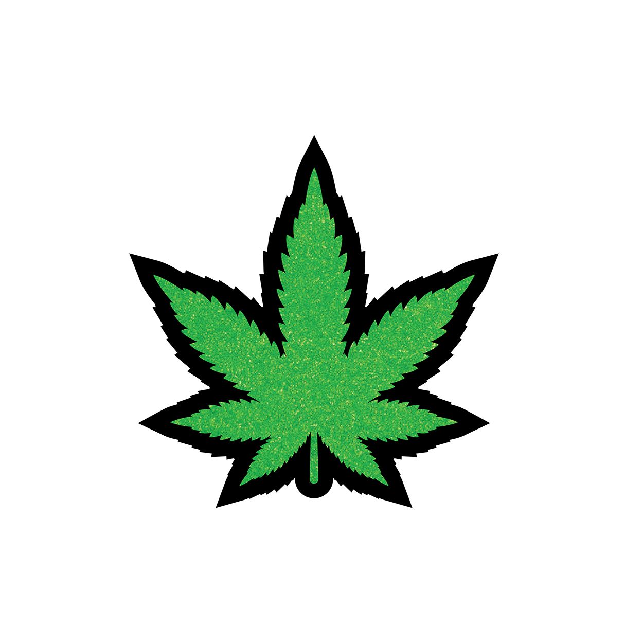 GREEN GLITTER LEAF PIN (NET)
