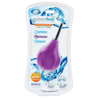 CLOUD 9 FRESH + DELUXE ANAL SOFT TIP ENEMA DOUCHE 7.6 OZ W/ EZ SQUEEZE BULB & 2 C-RINGS