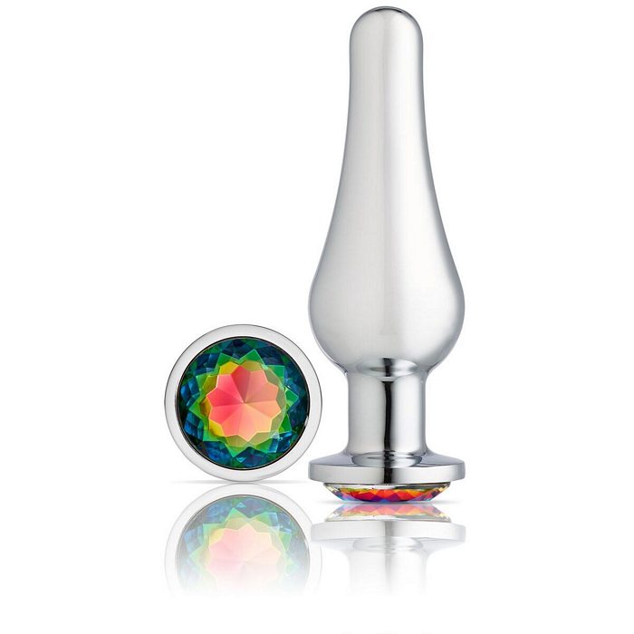 CLOUD 9 GEMS SILVER CHROMED TALL ANAL PLUG LARGE